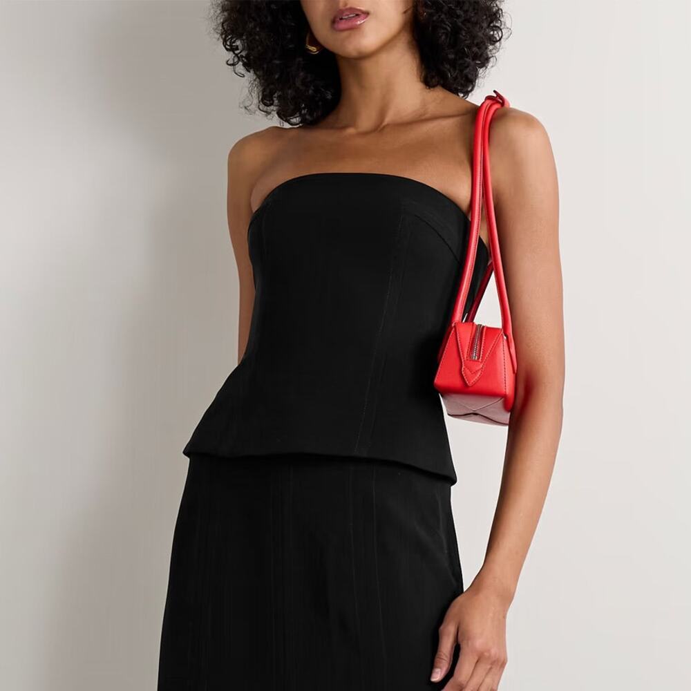 La Ligne Black Crepe Strapless Top Size 4